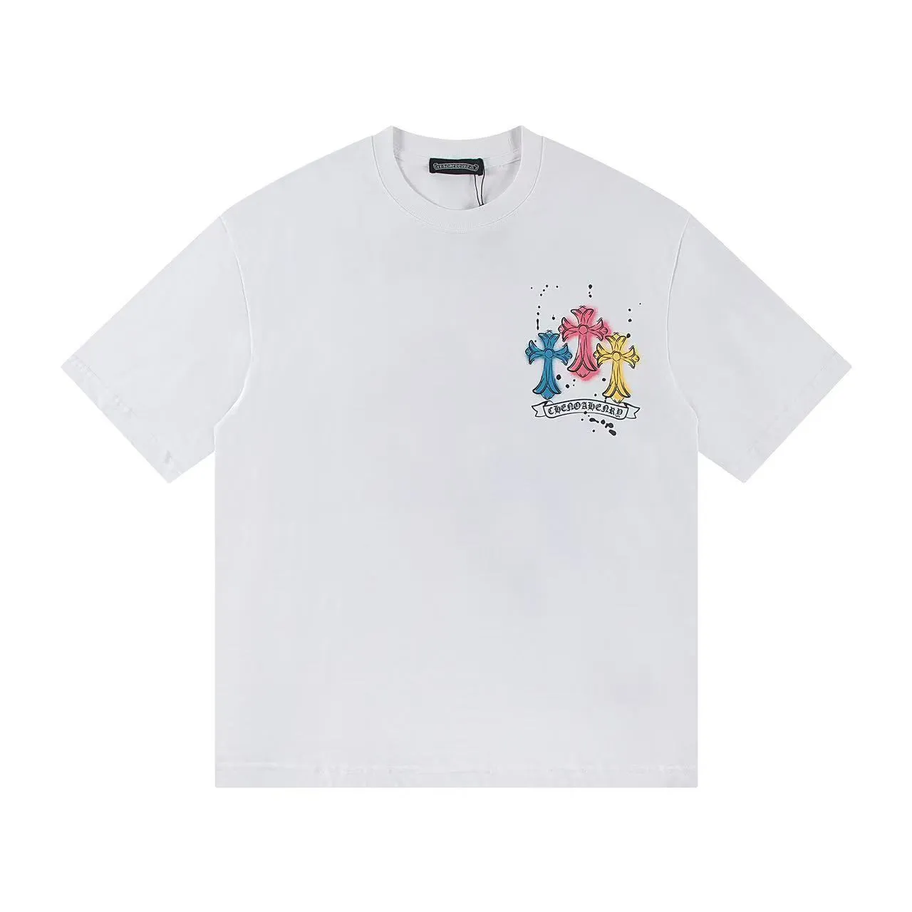 🅿️160 Style: 2025 new Croix Heart short-sleeved T-shirt Material: High version 300g double yarn combed cotton Size: S～XL Color: White Style number: Z016